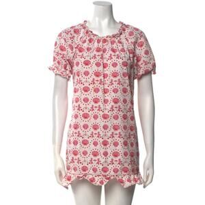 HILL HOUSE Home Women's Katherine Nap Dress Mini SMALL Pink White Mermaid Shell